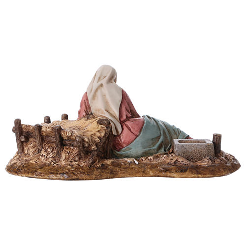 Laying Mary with Baby Jesus in resin, Moranduzzo 15 cm 4