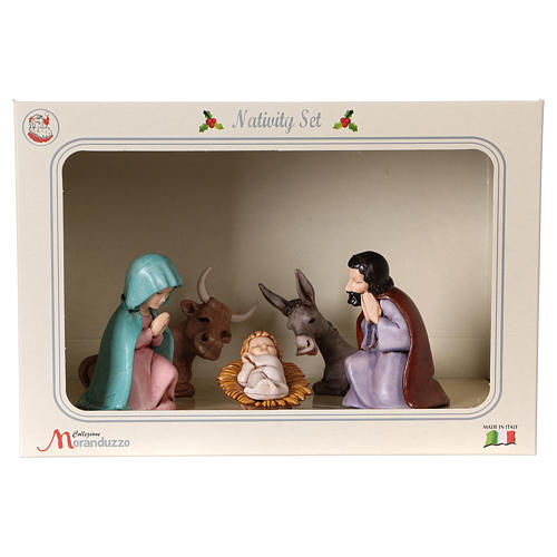 PVC Holy Family for Moranduzzo Nativity scene 7 cm 5 pieces, Children's Line 8