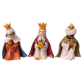 Krippenfiguren Heilige Könige, Set zu 3 Figuren, Linie Bambini, für 7 cm Krippe von Moranduzzo