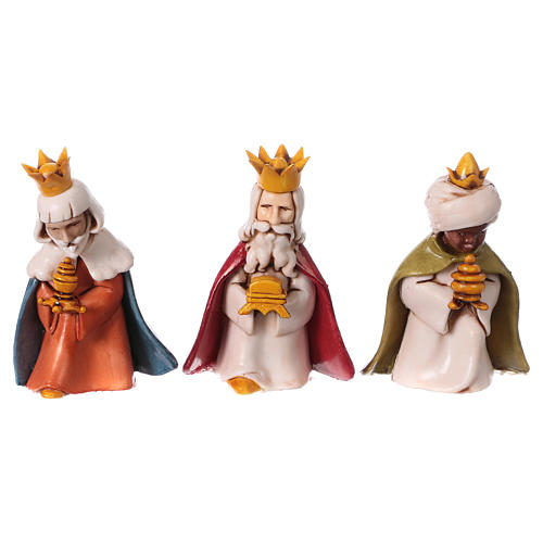 Krippenfiguren Heilige Könige, Set zu 3 Figuren, Linie Bambini, für 7 cm Krippe von Moranduzzo 1
