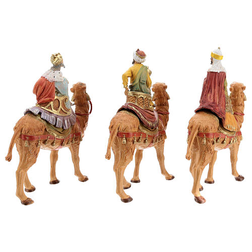 Santons Rois Mages à Pied Fontanini 10 Cm - Crèche De Noël, PVC Peint à La Main, Fabriqué En Italie