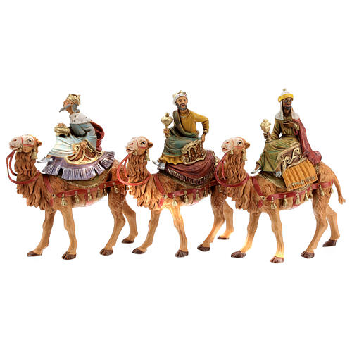 Reis Magos nos camelos para presépio Fontanini com figuras de 10 cm de altura média 1