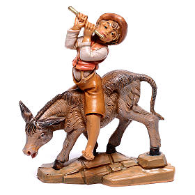 Berger sur âne crèche Fontanini 12 cm