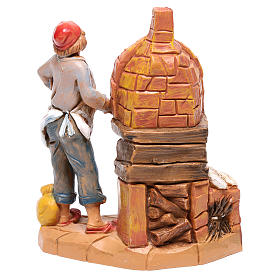Santon Boulanger Crèche Fontanini 9,5cm - Peint Main Italie - PVC Haute Qualité