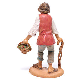 Pastor com bastão e cesta para presépio Fontanini com figuras de 10 cm de altura média