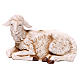 Ovelha branca deitada para presépio Fontanini com figuras de 30 cm de altura média