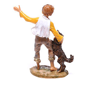 Rapaz com cão para presépio Fontanini com figuras de 4 cm de altura média