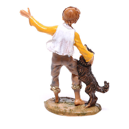Rapaz com cão para presépio Fontanini com figuras de 4 cm de altura média 2