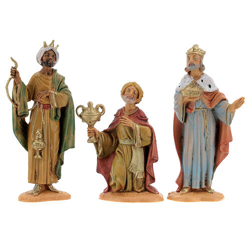 Rois Mages à Pied Crèche Fontanini 10 Cm - Santons Peints à La Main En Italie, PVC