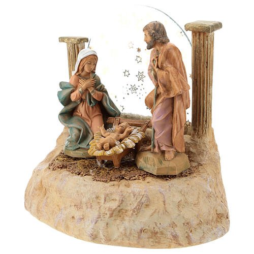 STOCK Narodziny Jezusa z żywicy z pozytywką szopka Fontanini 17 cm 2