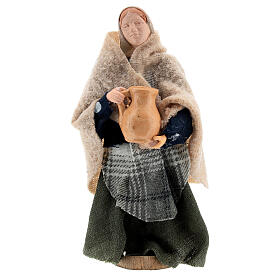 Donna con brocca terracotta e plastica presepe di 12 cm