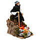 Shepherd at a fire with lights terracotta and plastic, 12 cm nativity s3