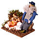 Shepherd at a fire with lights terracotta and plastic, 12 cm nativity s2