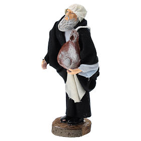 Shepherd with ham for Nativity scenes of 12 cm in terracotta and plastic
