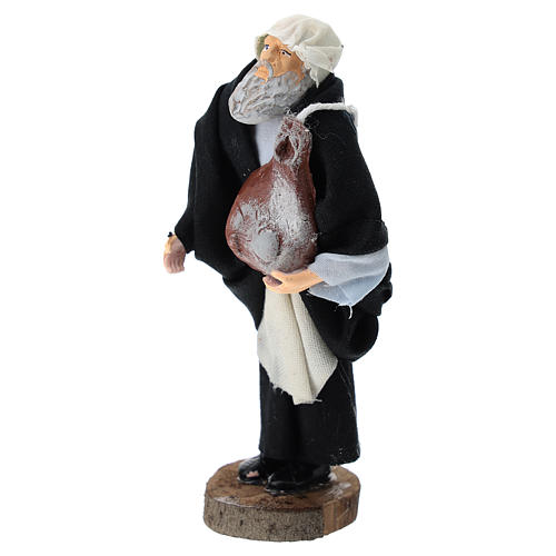 Shepherd with ham for Nativity scenes of 12 cm in terracotta and plastic 2