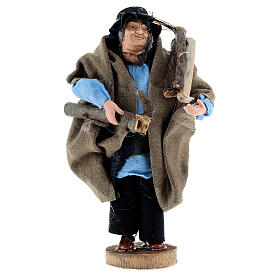 Pastore con legna terracotta e plastica presepe di 12 cm