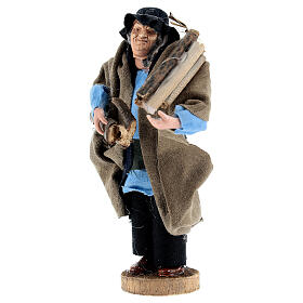 Pastore con legna terracotta e plastica presepe di 12 cm