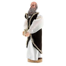 Statue of white king for Nativity scenes of 12 cm in terracotta and plastic
