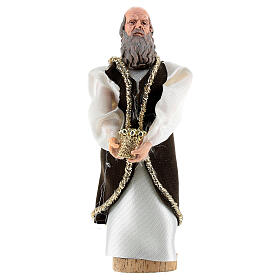 Re bianco terracotta e plastica presepe di 12 cm