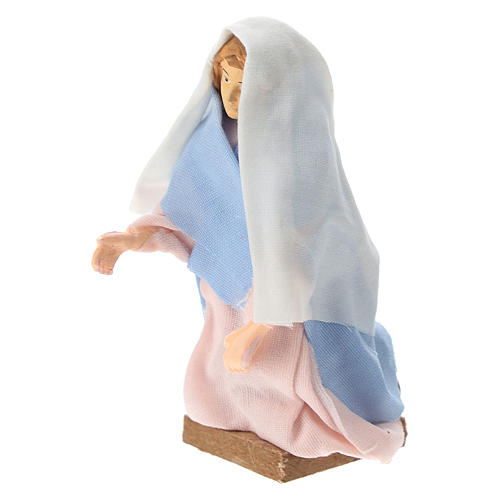 Statue of the Virgin Mary for Nativity scenes of 12 cm in terracotta and plastic 2