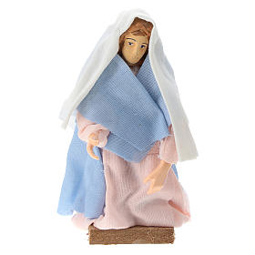 Mary in terracotta and plastic, 12 cm nativity