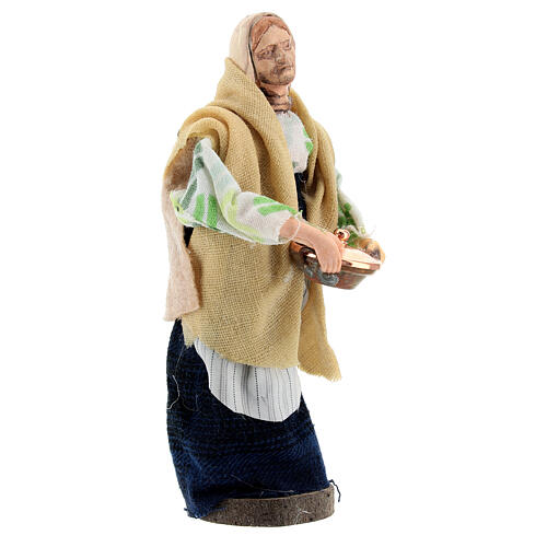 Statue of a woman with pot for Nativity scene of 12 cm in terracotta and plastic 3