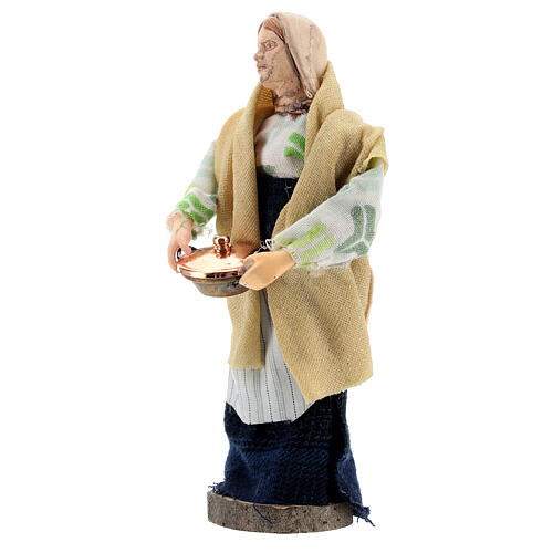 Mujer con olla terracota y plástico belén de 12 cm 2