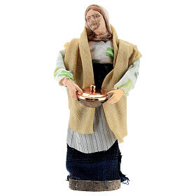 Woman with pot in terracotta and plastic, 12 cm nativity