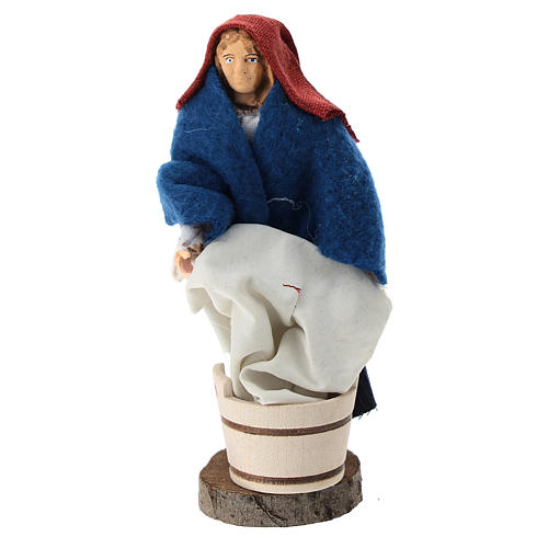 Washerwoman for Nativity scenes of 12 cm in terracotta and plastic 1