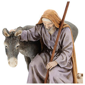 Święty Józef z osiołkiem Moranduzzo, do szopki 15 cm