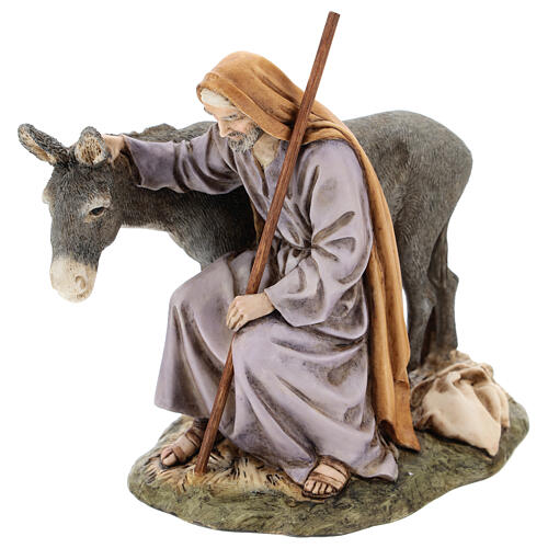 Święty Józef z osiołkiem Moranduzzo, do szopki 15 cm 3