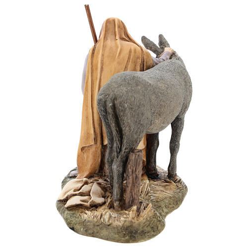 São José com burro presépio Moranduzzo figuras altura média 15 cm 5