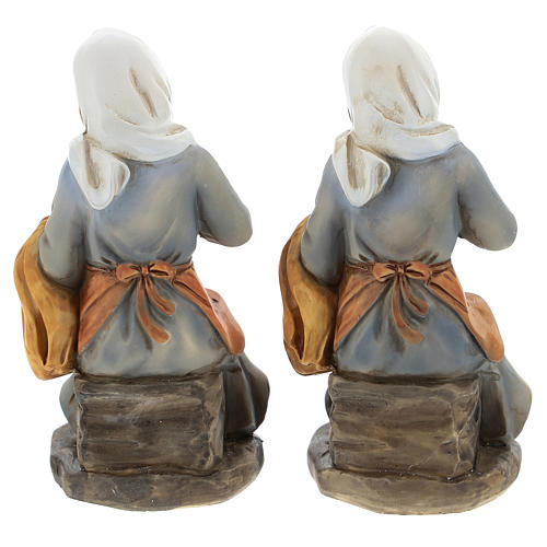 Set of 2 resin spinners for Nativity scenes of 15 cm 4