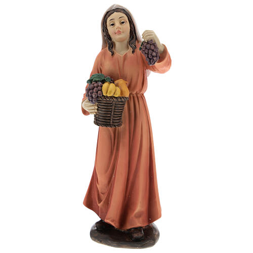 Shepherdess resin for nativity of 15 cm 3 pcs 3