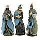 Three Wise Men in resin with green and grey clothes 40 cm s1
