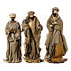 Three Wise Men 40 cm Shabby Chic style in resin and tempera with clothes made of beige gauze s1