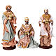 Three Wise Men in resin and fabric with golden details 30 cm s1