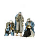 Nativity scene Magi 120 cm, in resin and fabric, with green and grey clothing s1