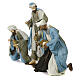 Nativity scene Magi 120 cm, in resin and fabric, with green and grey clothing s5