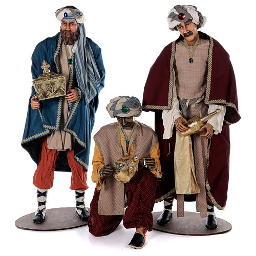 Magi Three Wise Men Kings Lifesize statues 170 cm in resin and fabric 1