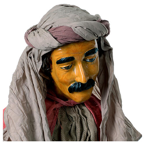 Pastore 170 cm Lifesize inginocchiato resina e tessuto 6