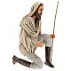 Shepherd 170 cm Life size kneeling in resin and cloth s4