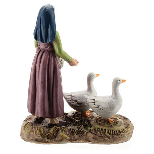 Nativity scene character, woman with geese Martino Landi collection 12 cm 4
