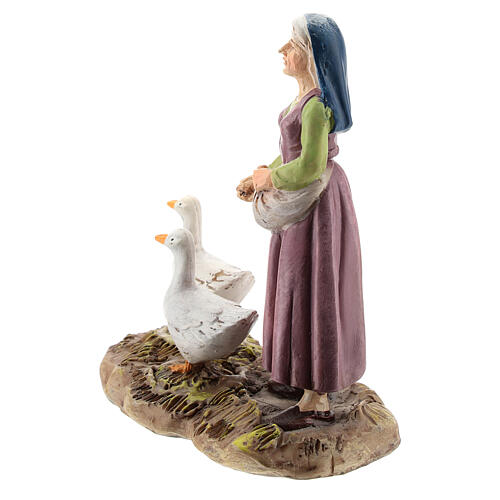 Shepherdess with geese, Martino Landi line 12 cm nativity 2