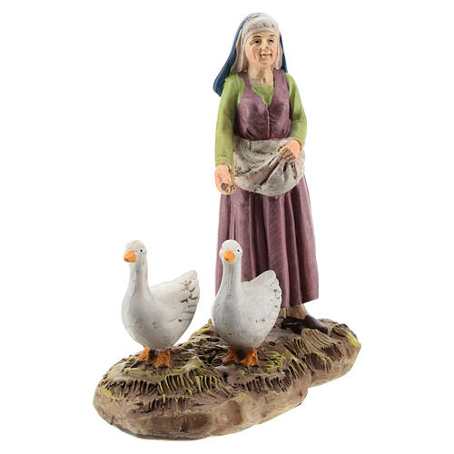Shepherdess with geese, Martino Landi line 12 cm nativity 3