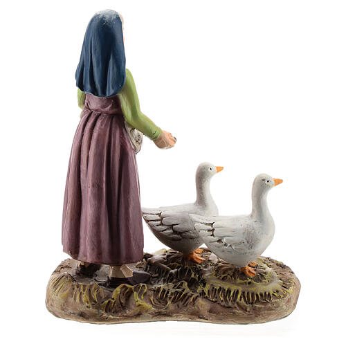 Shepherdess with geese, Martino Landi line 12 cm nativity 4