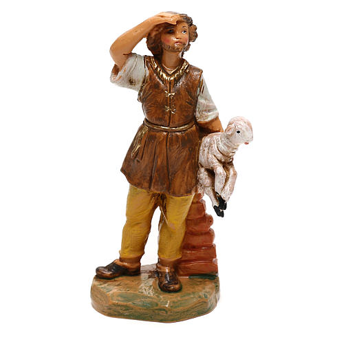 Rapaz com ovelha para presépio Fontanini com figuras de 10 cm de altura média 1