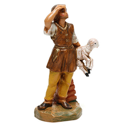 Rapaz com ovelha para presépio Fontanini com figuras de 10 cm de altura média 3