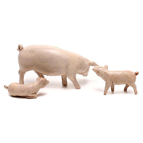 Familia cerdos Fontanini para belén de 20 cm 2
