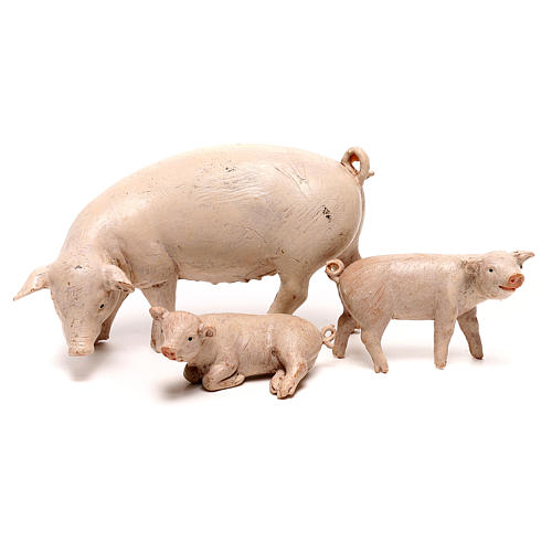 Rodzina świń Fontanini do szopki 20 cm 1